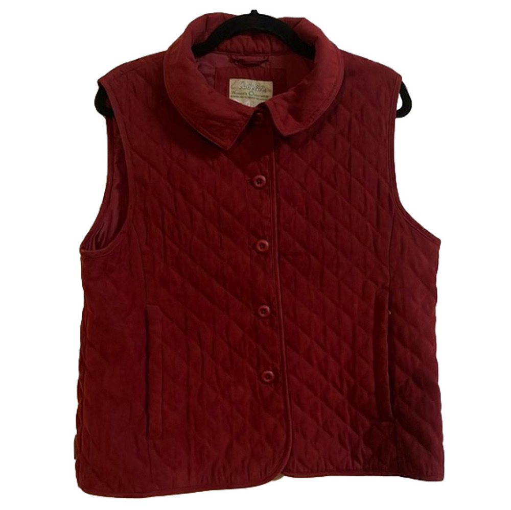 Cabelas Womens Outdoors Quilted Vest Red Size L